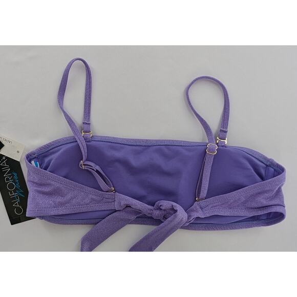 Juniors Purple Metallic Bikini Bandeau Top Convertible - Picture 6 of 10